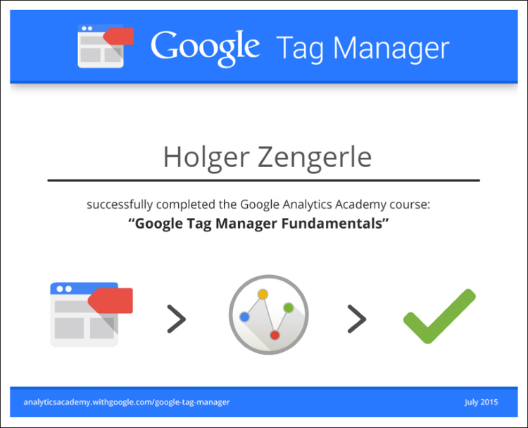 Google Tag Manager Zertifikat